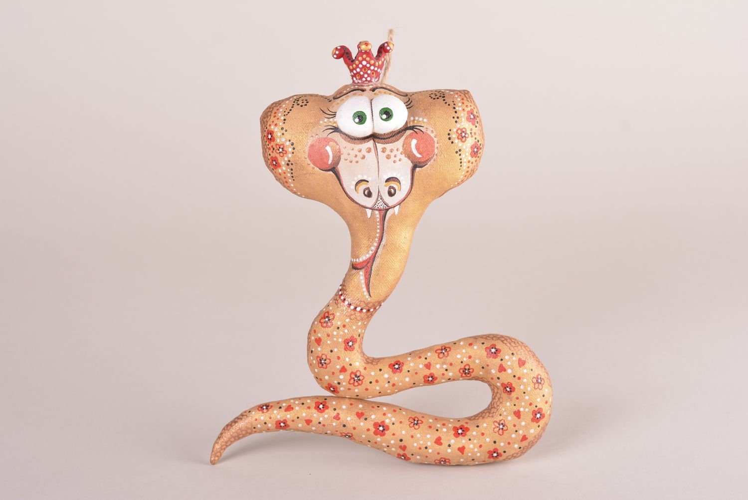 Handmade Schlange Kuscheltier Kinder Spielzeug Stoff Tier Haus Deko bemalt foto 1