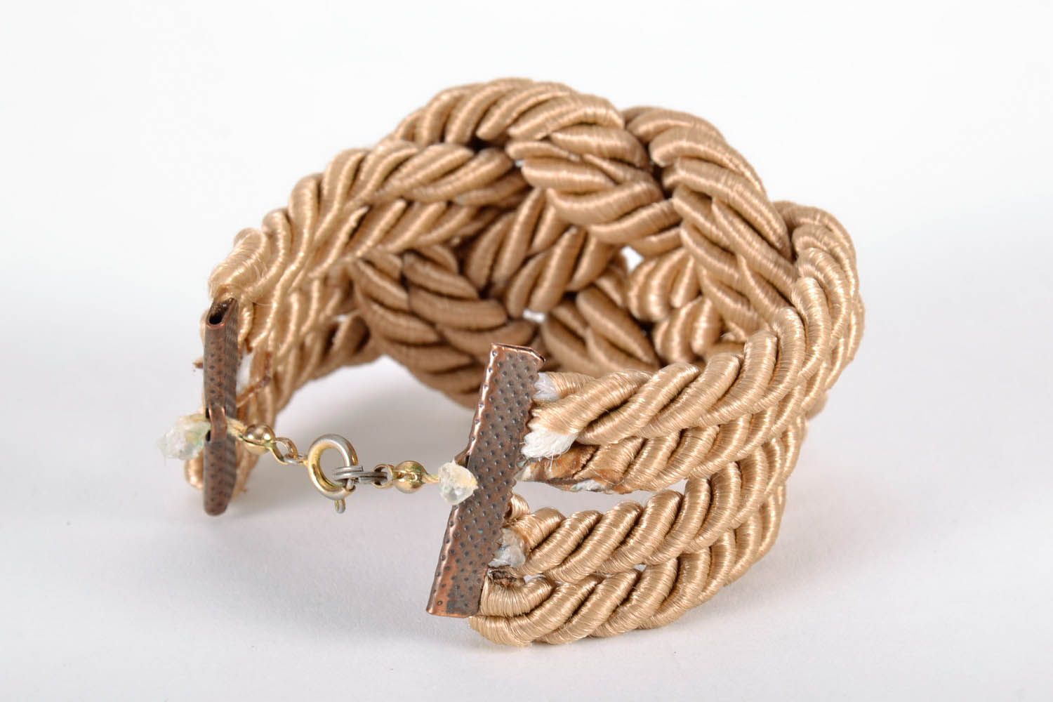 Bracelet large en cordon fait main photo 4
