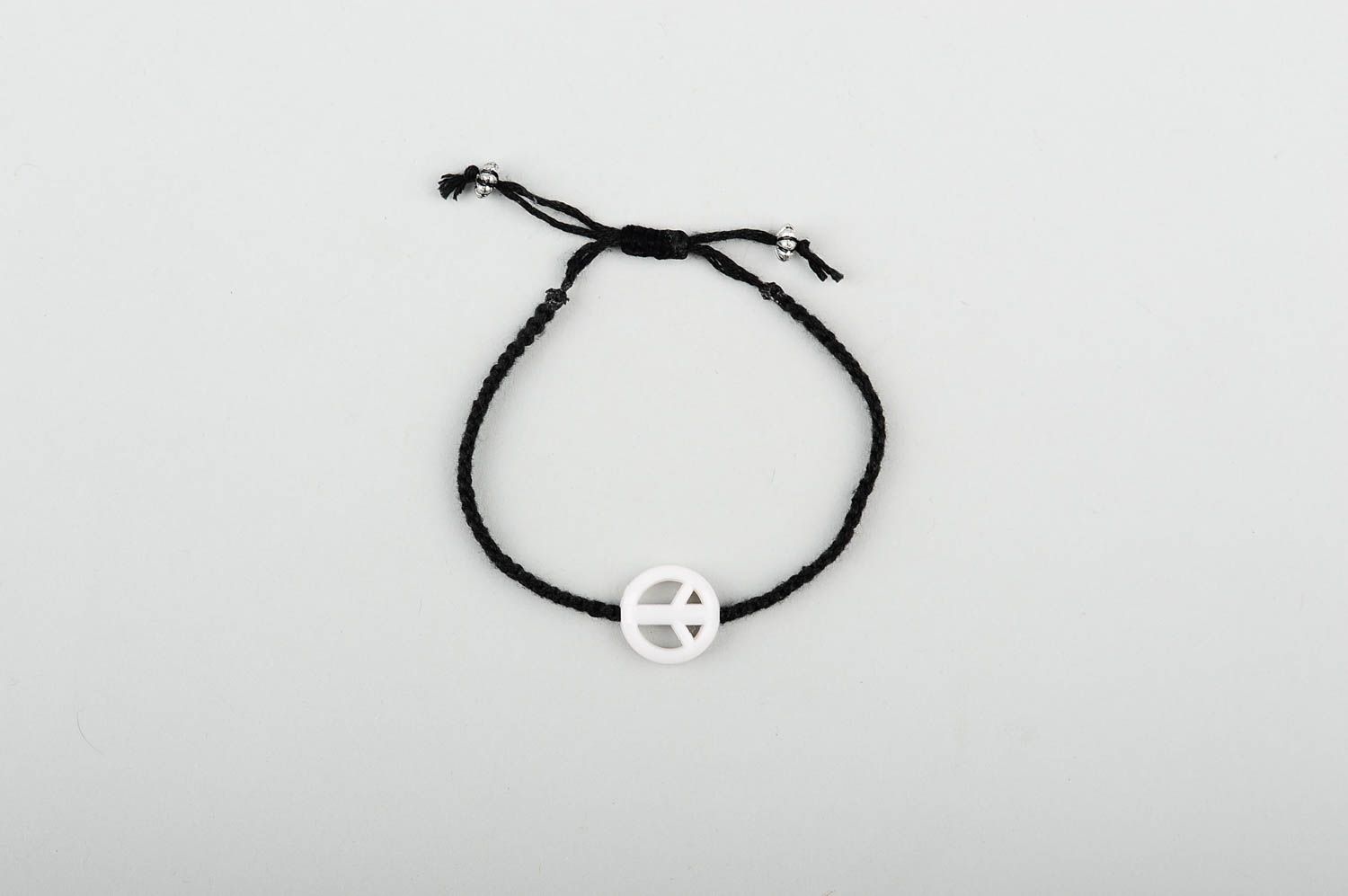 Handmade black elegant bracelet unusual textile bracelet beautiful jewelry photo 1