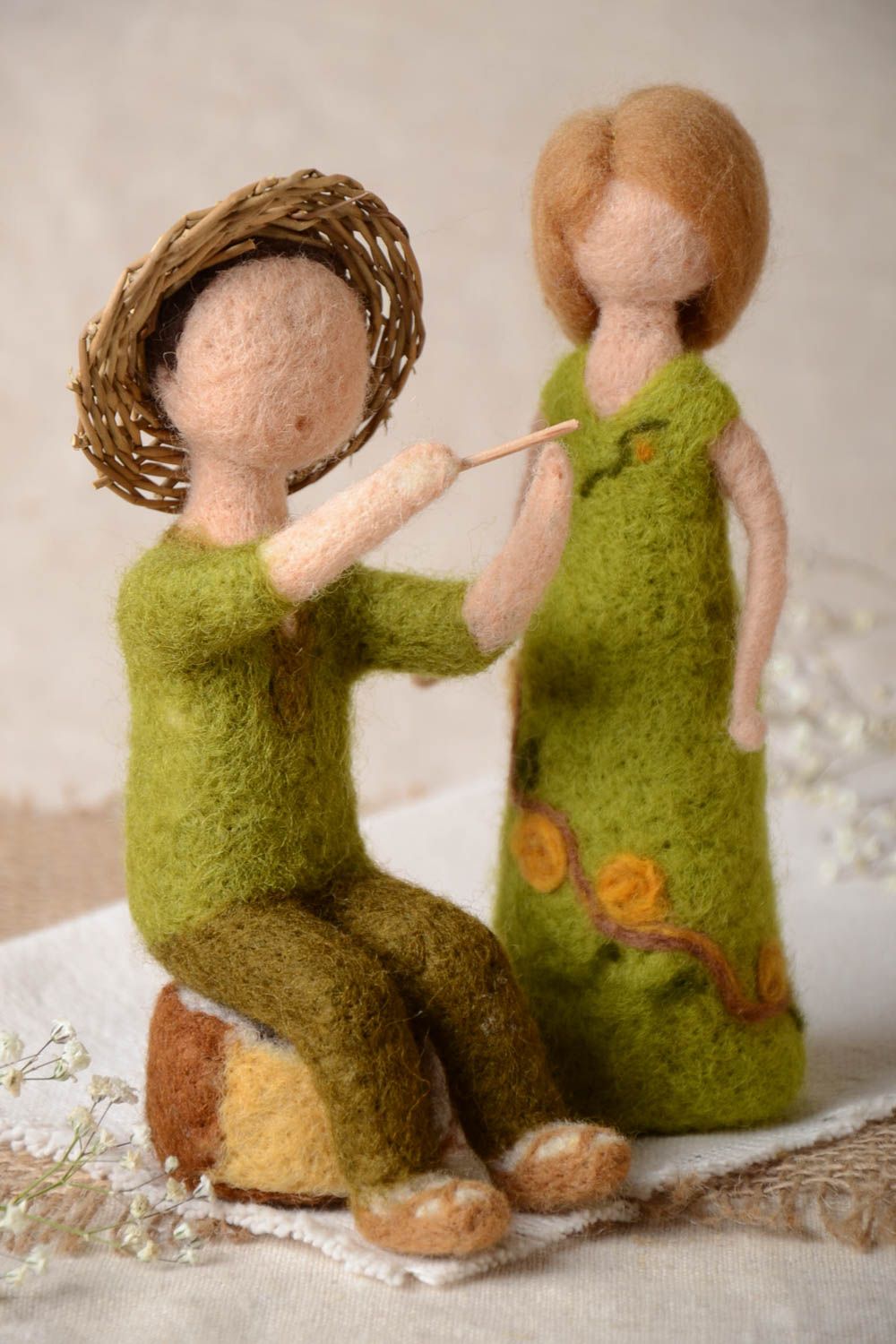 Muñecas artesanales de lana juguetes para decorar la casa regalo para niñas foto 1