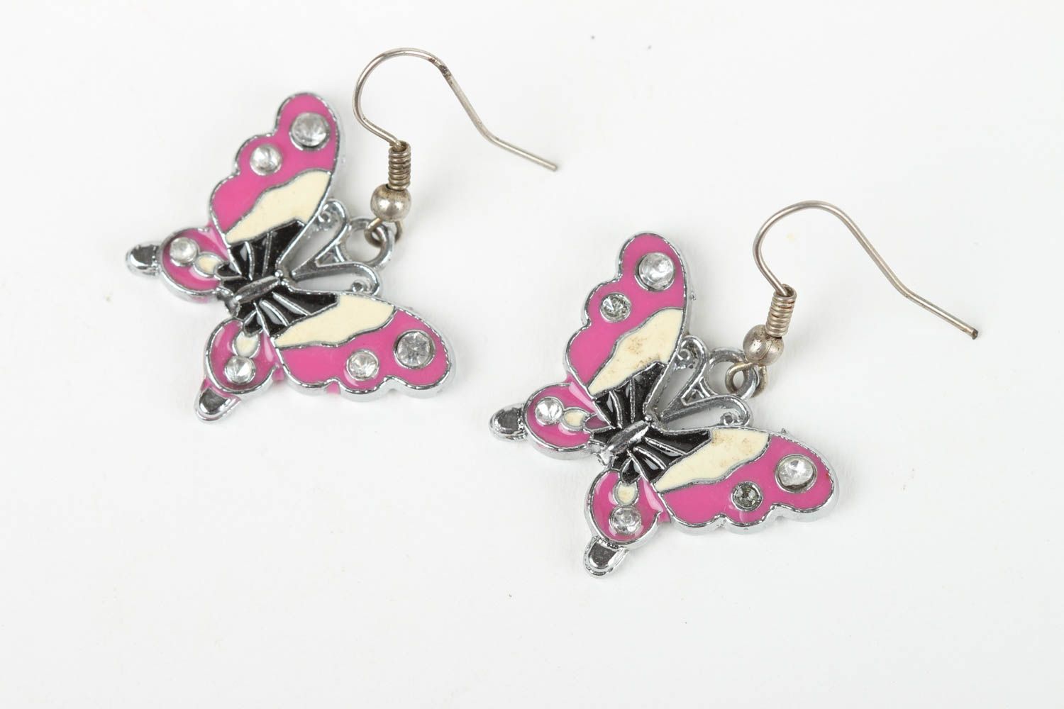Handmade Metall Ohrringe Schmetterlinge Accessoire für Frauen Designer Schmuck  foto 2