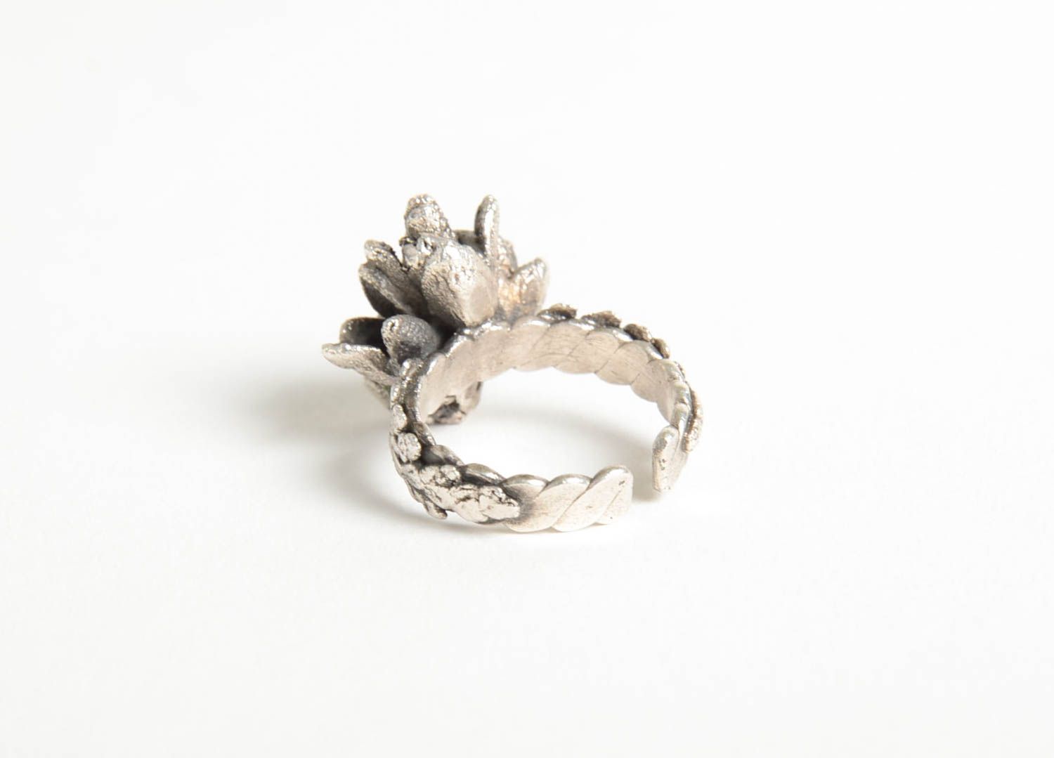 Серебряное кольцо хэнд мэйд женское кольцо серебряное украшение объемное фото 4