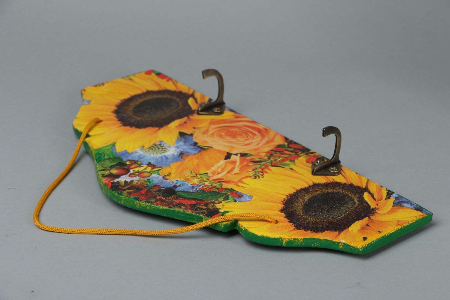 Keys holder with decoupage Sunflowers photo 2