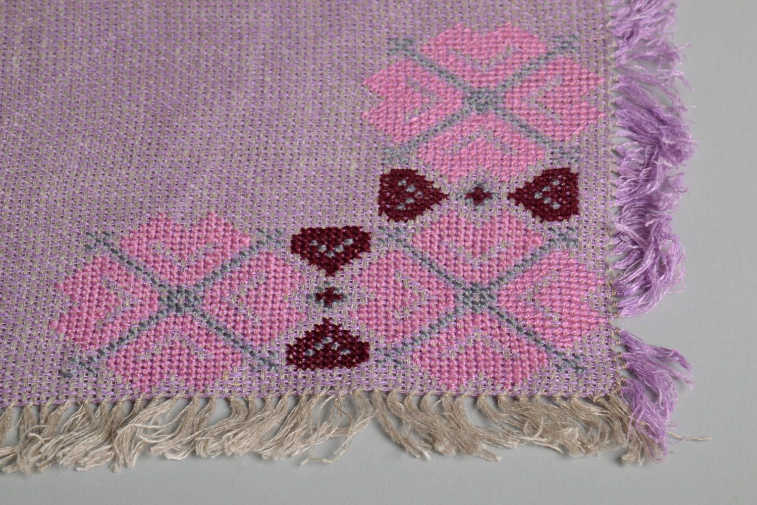 Набор салфеток декор ручной работы вышитые салфетки текстиль для дома набор 2 шт фото 3