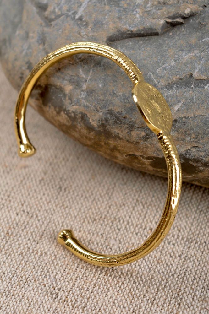 Unusual metal accessory handmade brass bracelet wrist designer bracelet photo 1