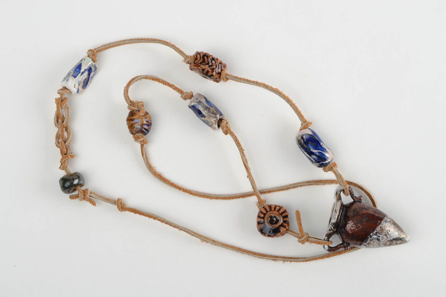Essential oil necklace handmade jewelry ceramic jewelry aromatherapy necklace photo 3