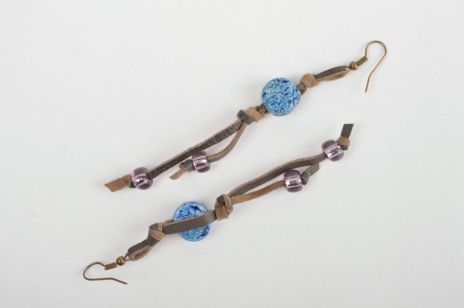 Unusual handmade plastic earrings artisan jewelry designs beautiful jewellery photo 5