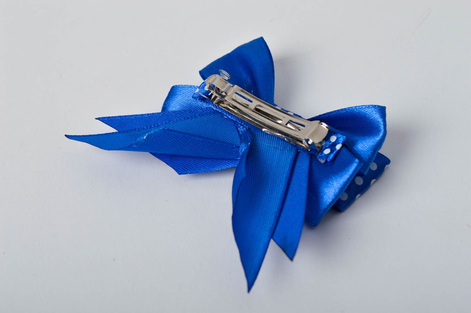 Haarspange Schleife handmade Schmuck für Kinder Haar Accessoire in Blau modisch foto 5