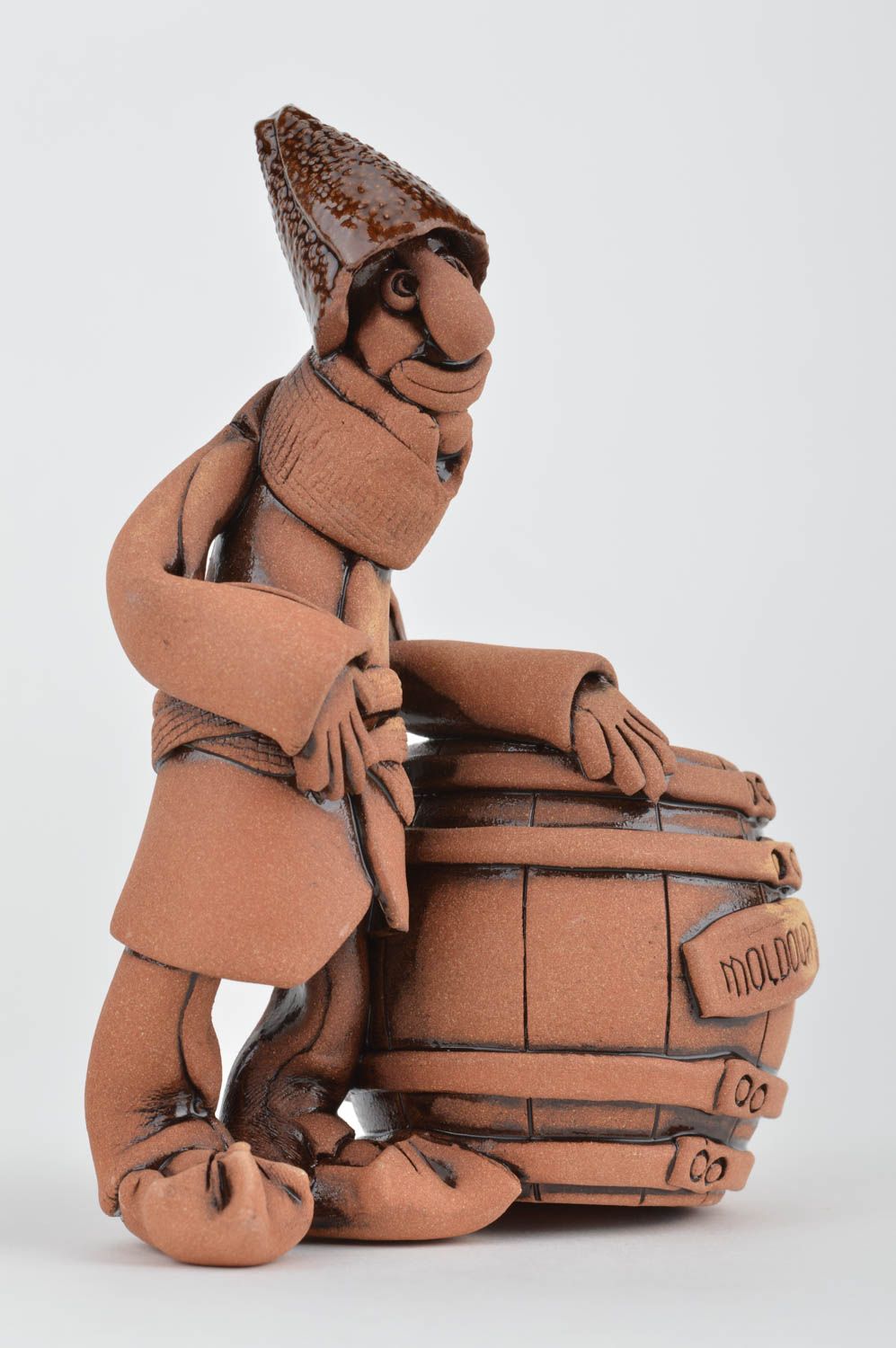 Handmade Behälter für Zahnstocher Deko Figur originelles Geschenk aus Keramik foto 2