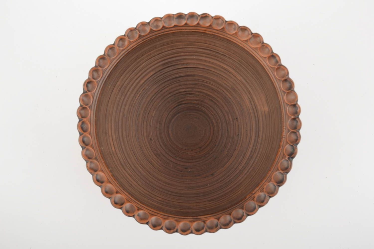 Big handmade designer ceramic bowl with patterns 3 l capacity photo 4