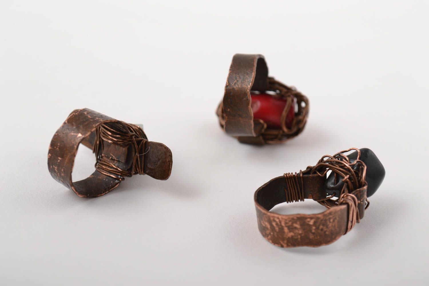 Bagues cuivre 3 Bijoux faits main Accessoires femme wire wrap cadeaux originaux photo 4