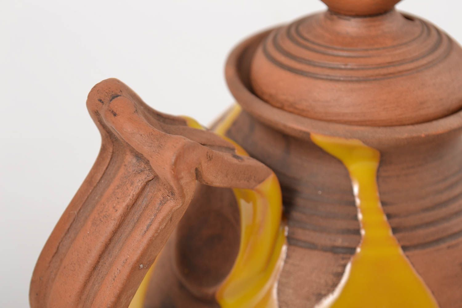Tetera de cerámica hecha a mano de barro utensilio de cocina regalo original foto 4