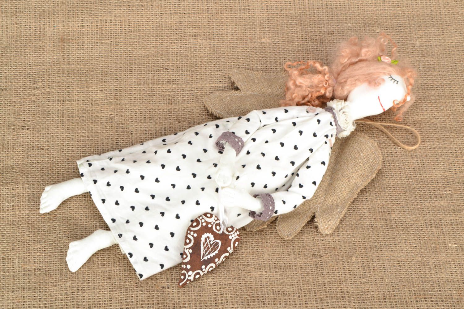Homemade soft doll Angel with a Heart photo 1