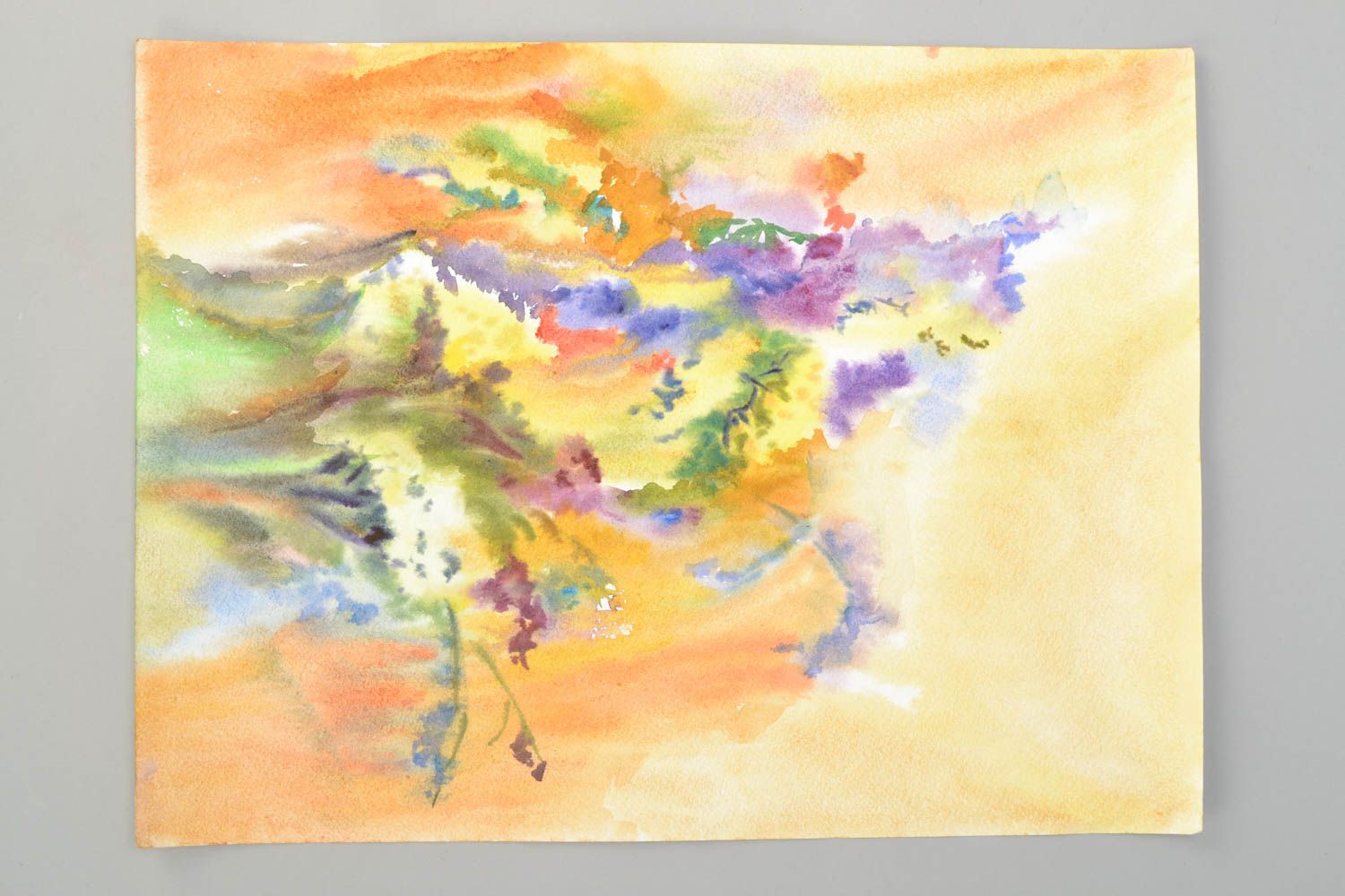 Peinture fleurs à l'aquarelle impressionniste Glaïeuls  photo 3