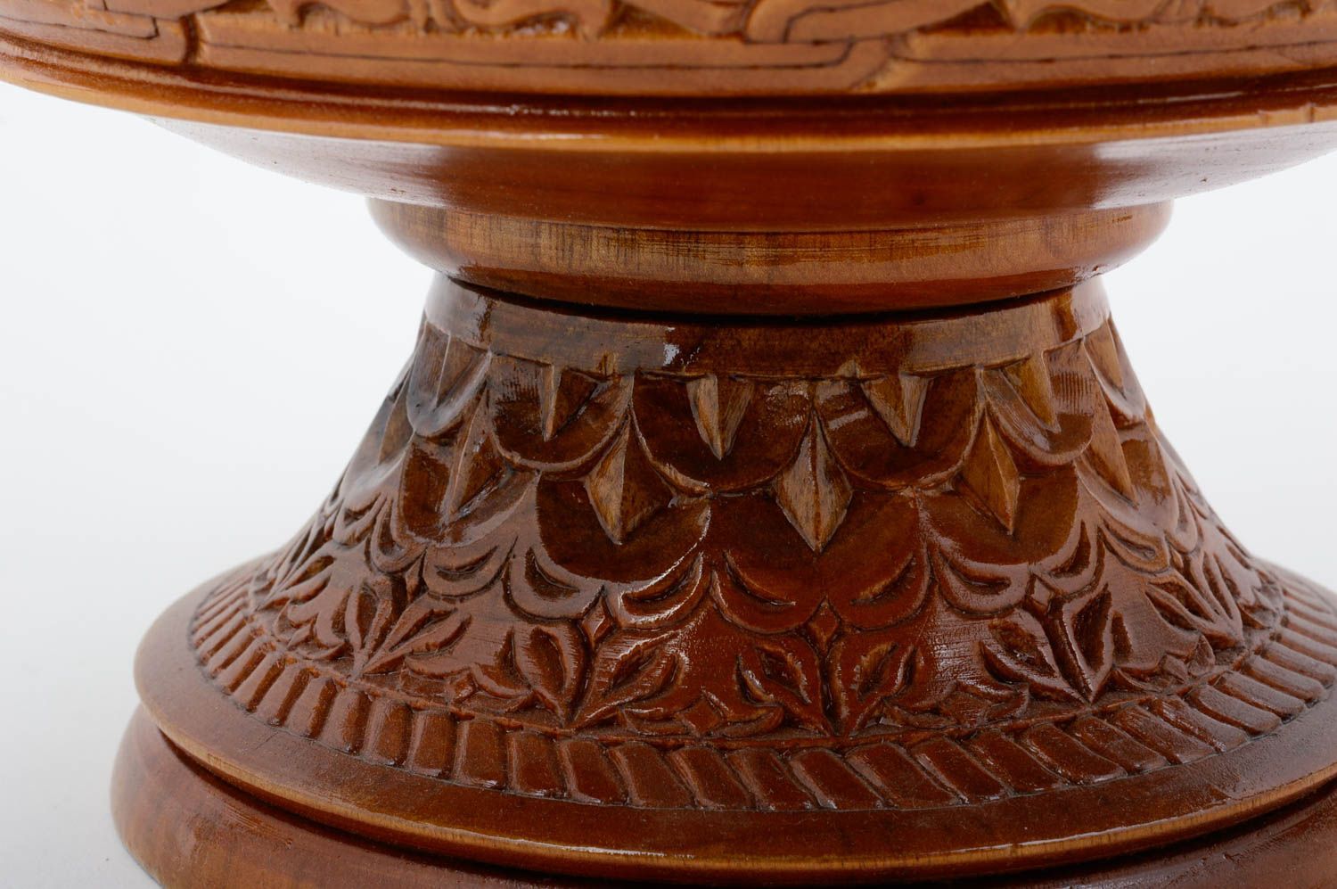 Декор для дома ручной работы красивая ваза маленькая настольная декор из дерева фото 4