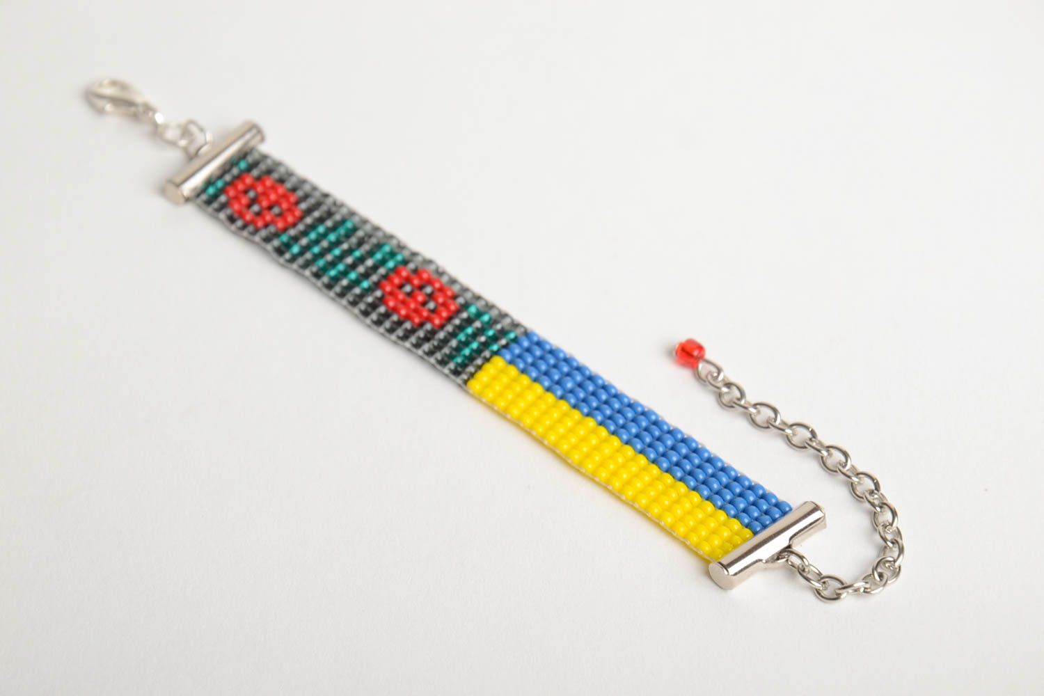 Bracelet en perles de rocaille multicolore taille réglable fait main original photo 5