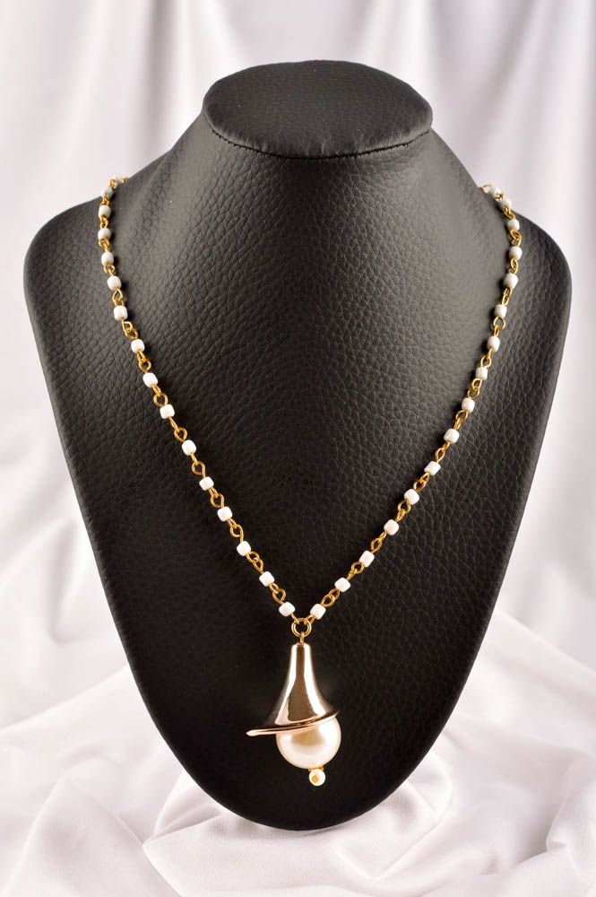 Collier perles de rocaille Bijou fait main Accessoire femme design élégant photo 1