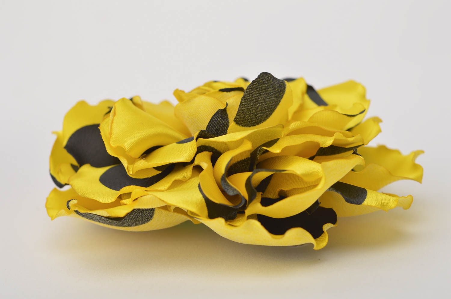Украшение ручной работы заколка-брошь украшение трансформер с желтым цветком фото 4