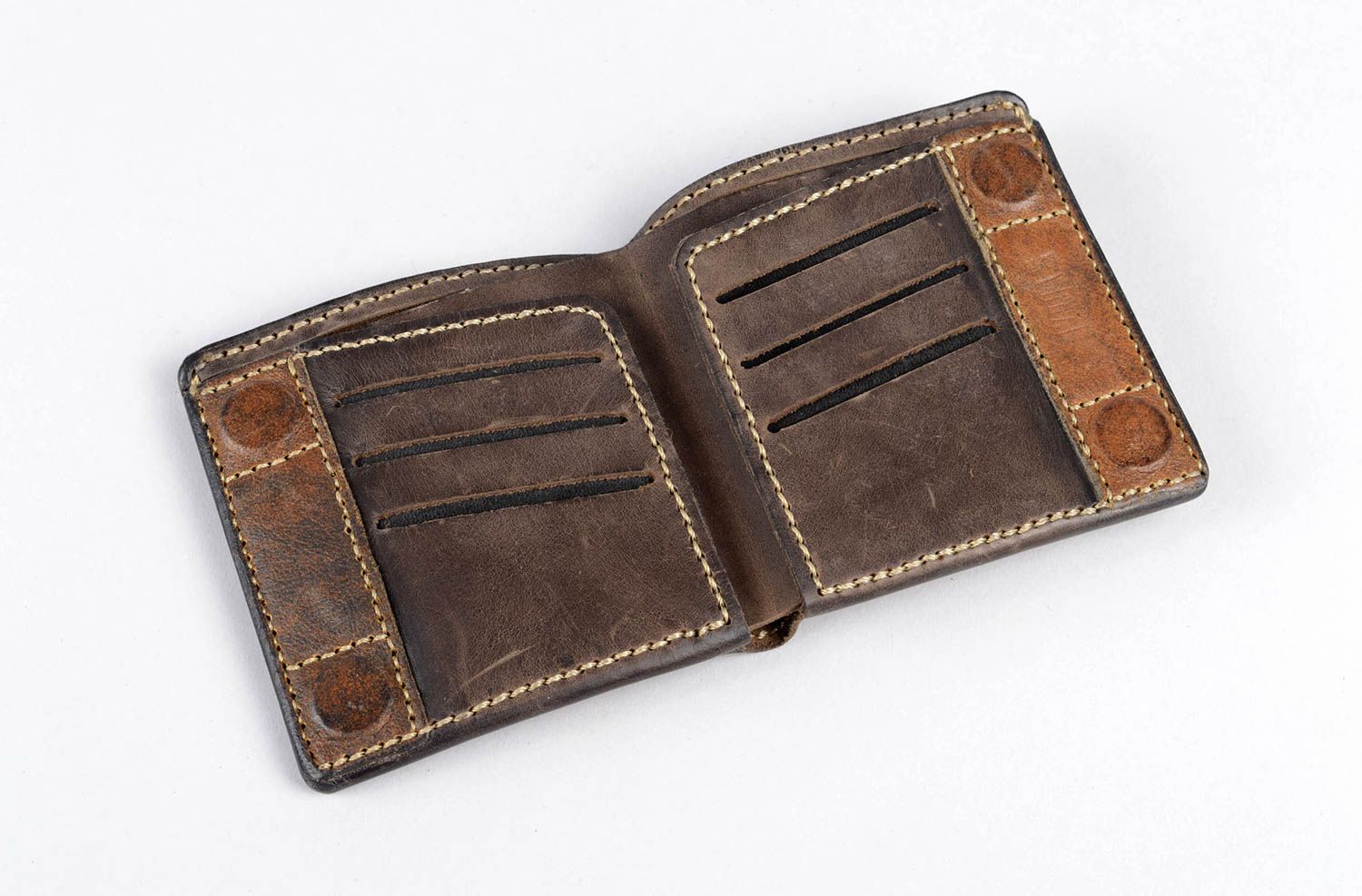 Handmade wallet for men gift ideas unusual purse for men leather wallet photo 2