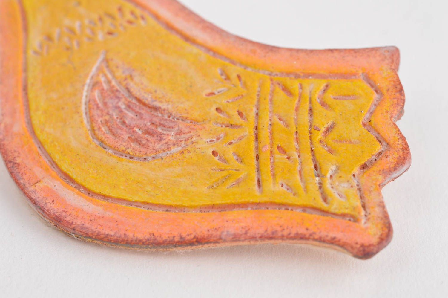 Broche originale fait main Bijou céramique oiseau Accessoire pour femme photo 5