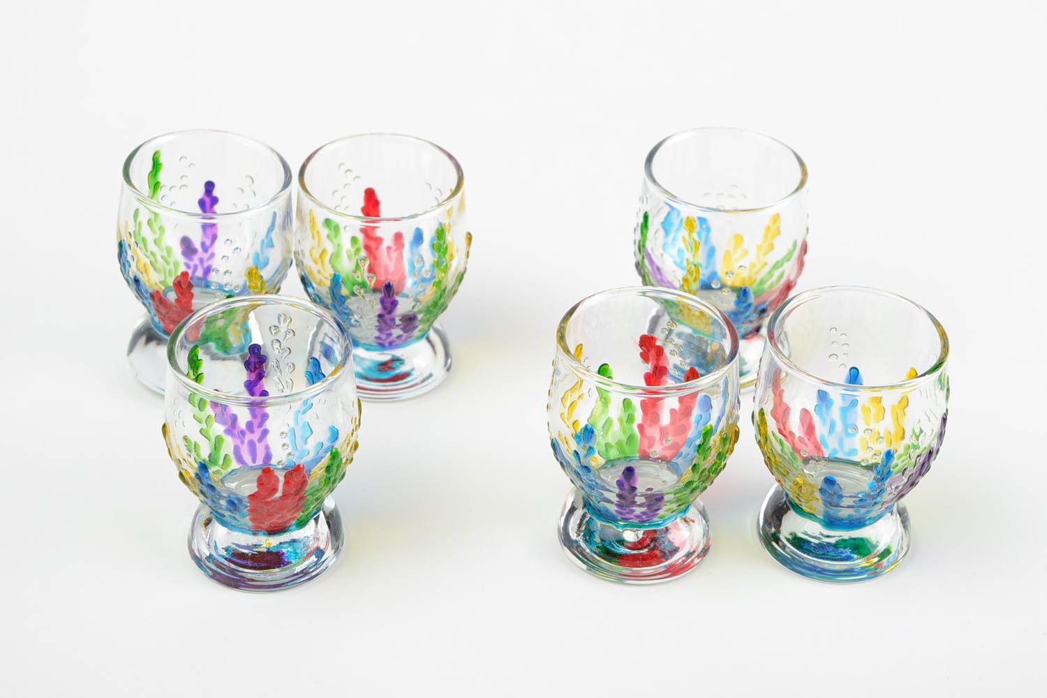 Ensemble de verres fait main Verres shot Vaisselle design peinte insolite photo 3