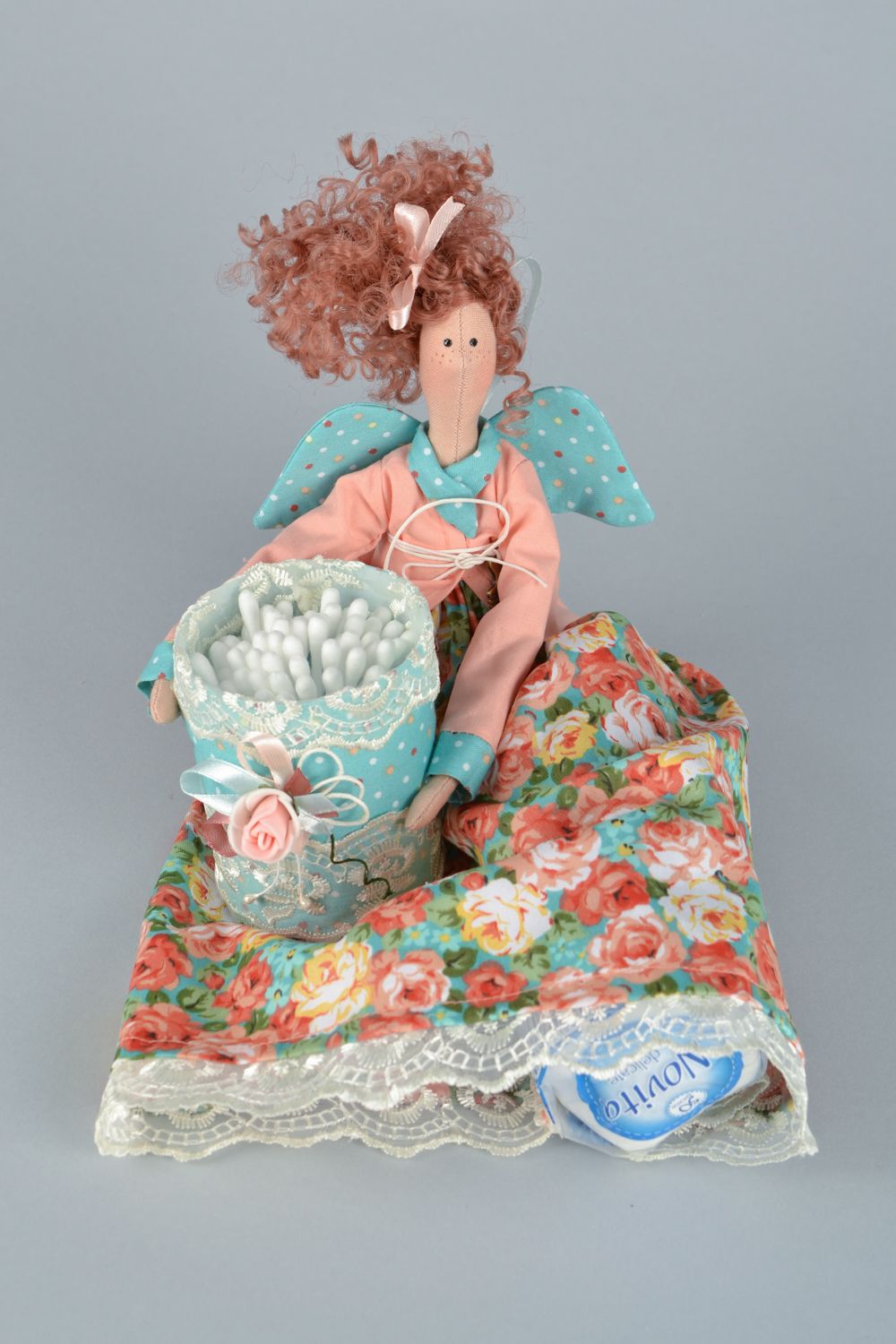 Interior soft doll for storage of sponges and cotton buds  photo 3