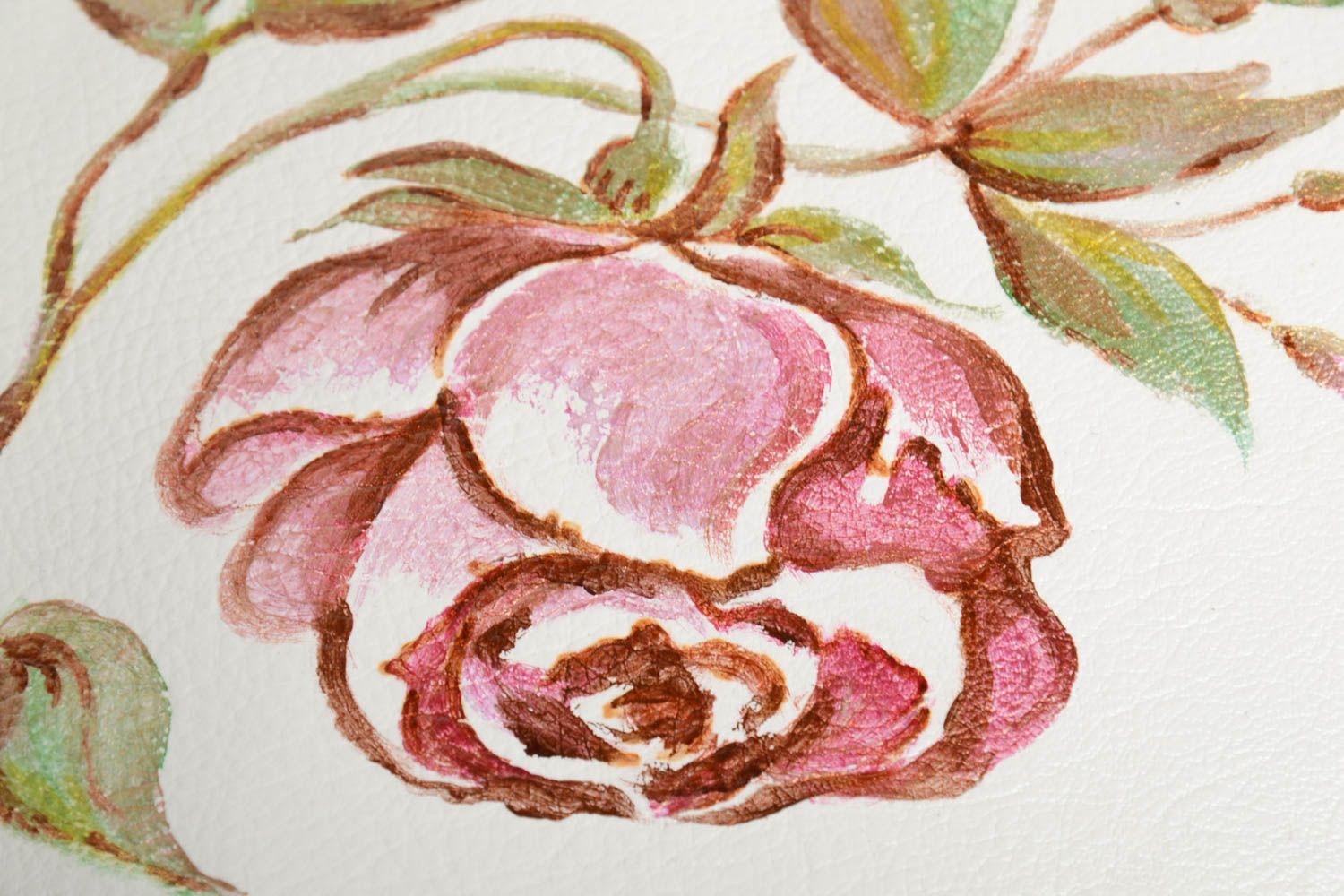 Bolso hecho a mano pintado con rosas accesorio de mujer elegante regalo original foto 5