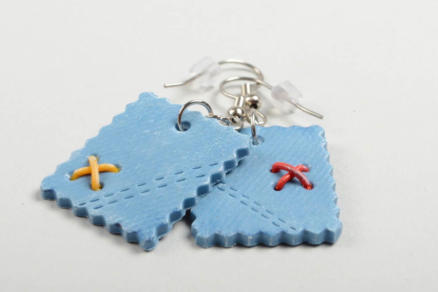 Handmade jewelry perfect gift polymer clay fashionable earrings trendy accessory photo 4