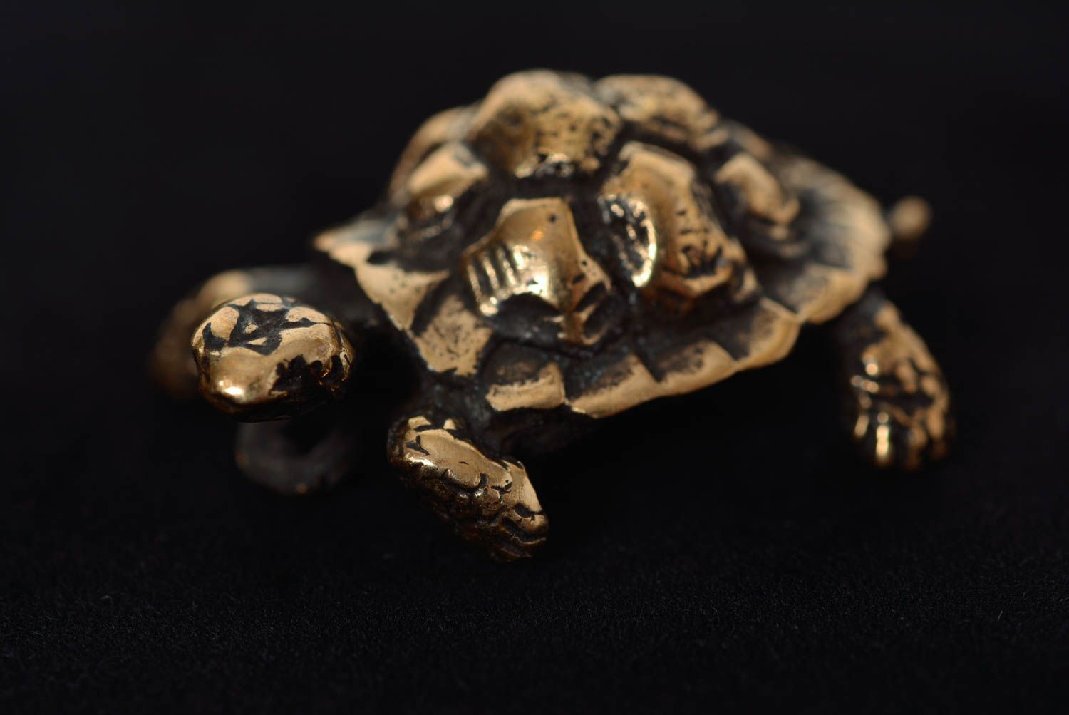 Unusual beautiful handmade designer neck pendant cast of bronze Turtle photo 5