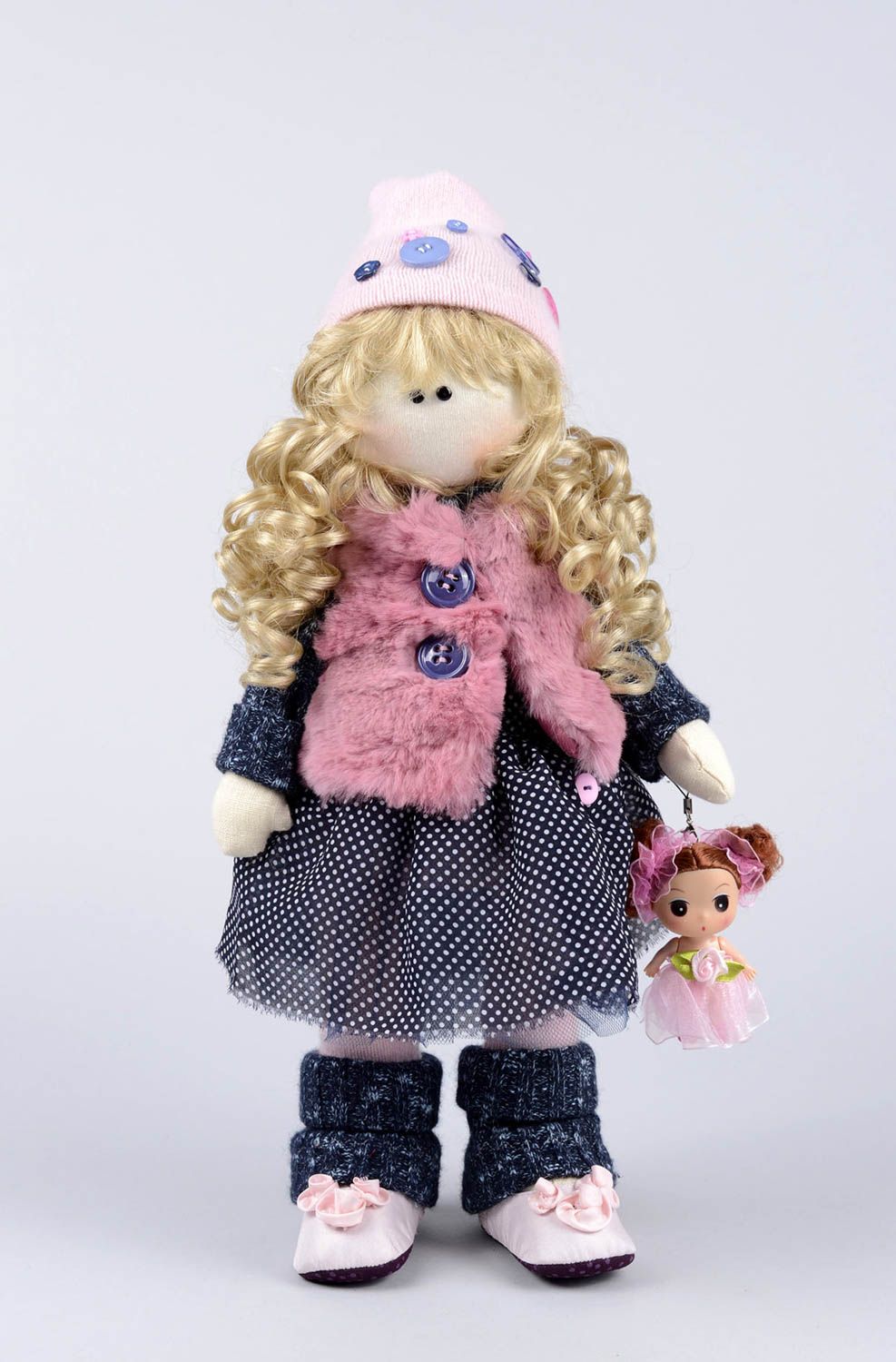 Красивая кукла для интерьера ручной работы кукла из ткани декоративная кукла фото 1