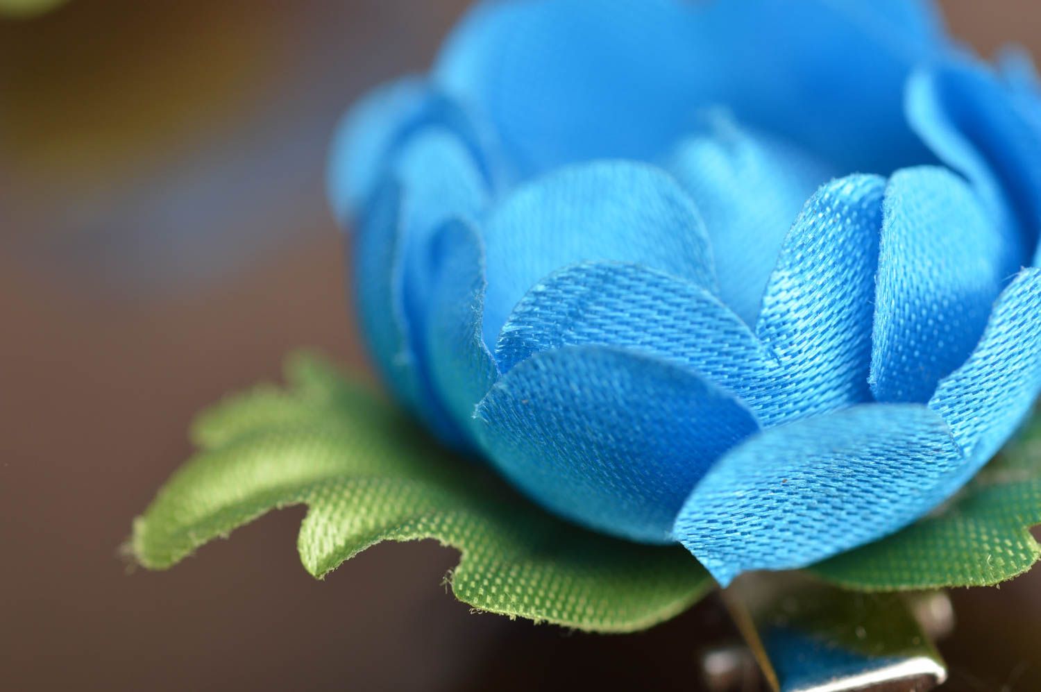 Kinder Haarklammern Set 2 Stück künstliche Blumen schön blau originell  foto 4