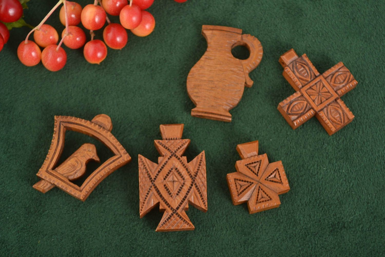 Handmade jewelry set wooden jewelry cross pendants fashion necklaces gift ideas photo 1