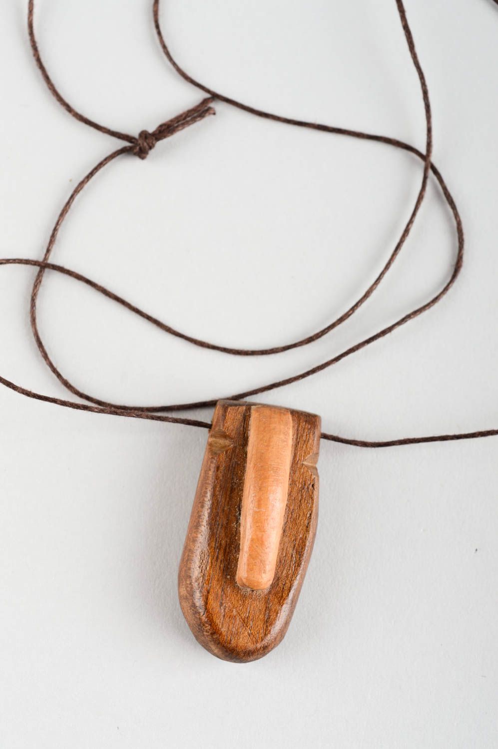 Unusual handmade wooden pendant wood craft ideas fashion neck accessories photo 2