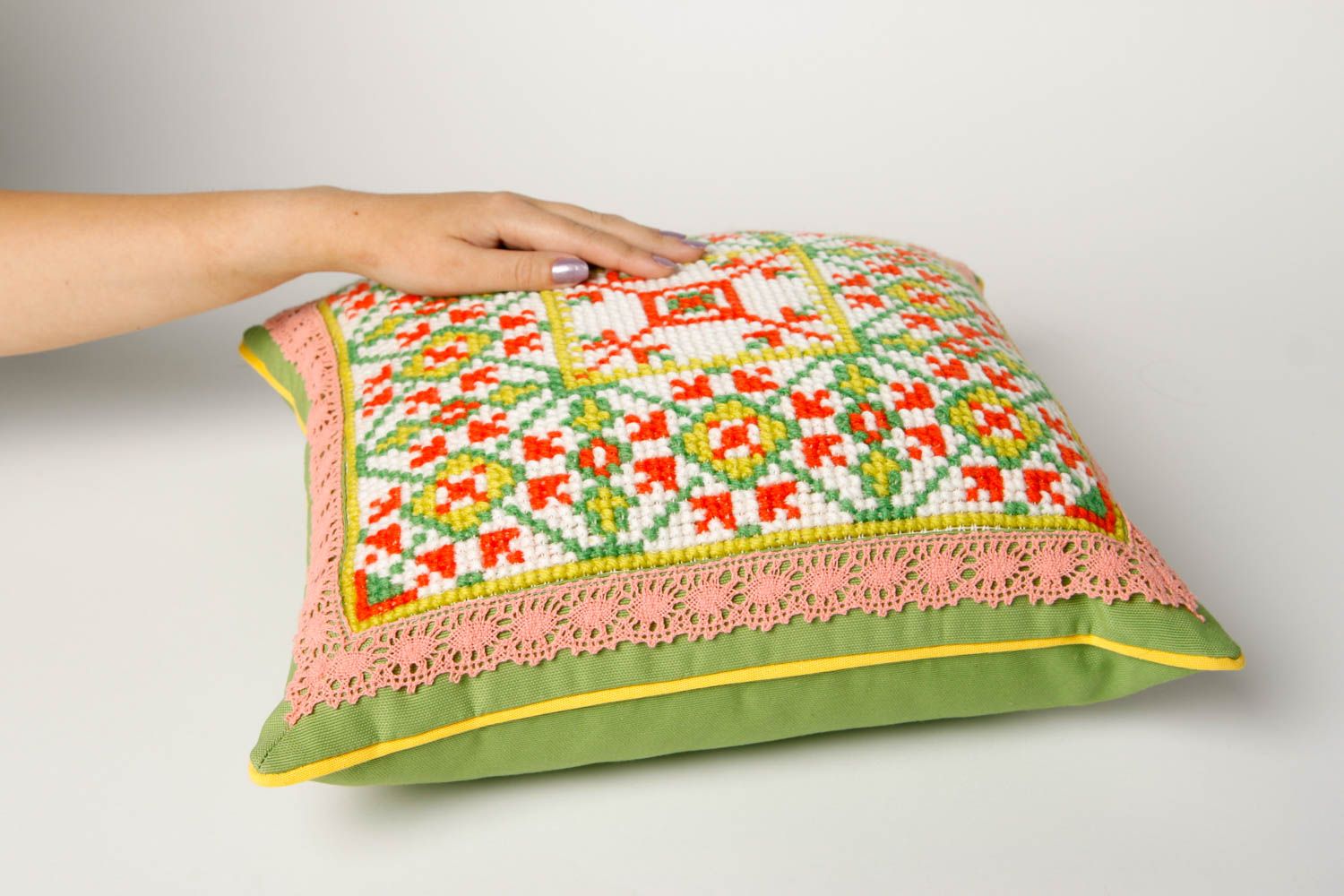 Unusual handmade throw pillow beautiful cushion design home goods small gifts photo 2