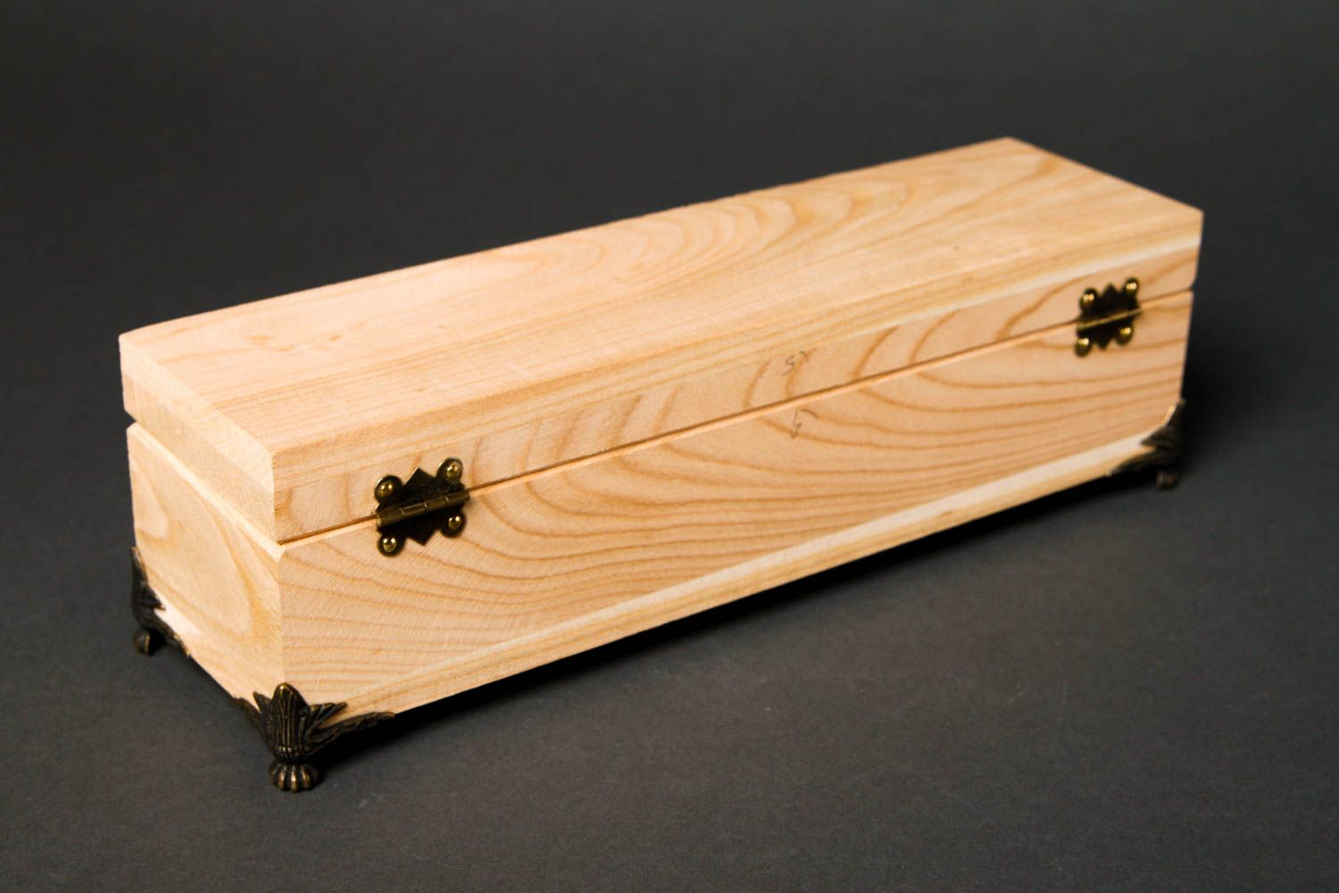Cute handmade wooden blank box jewelry box design wood craft art materials photo 3