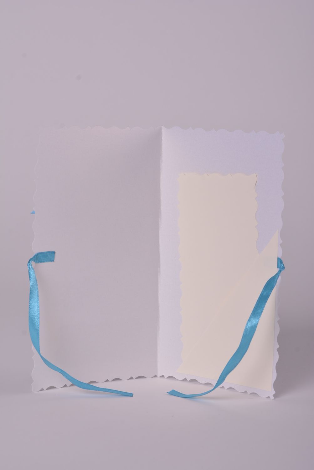 Carte de voeux design faite main en carton blanc-bleu originale Idée cadeau photo 5