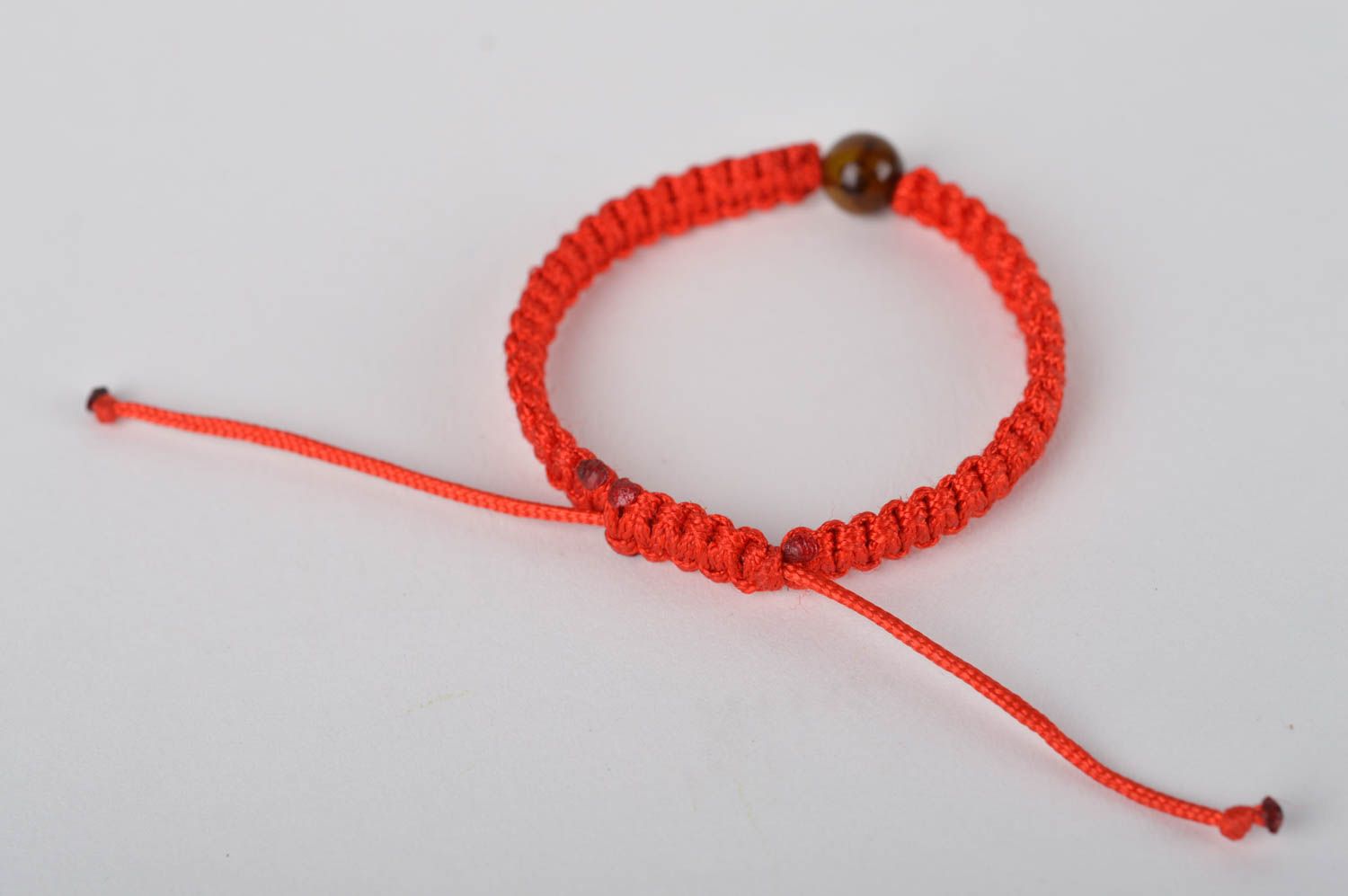 Детский браслет ручной работы браслет из бусин красный яркий модный браслет,  фото 5