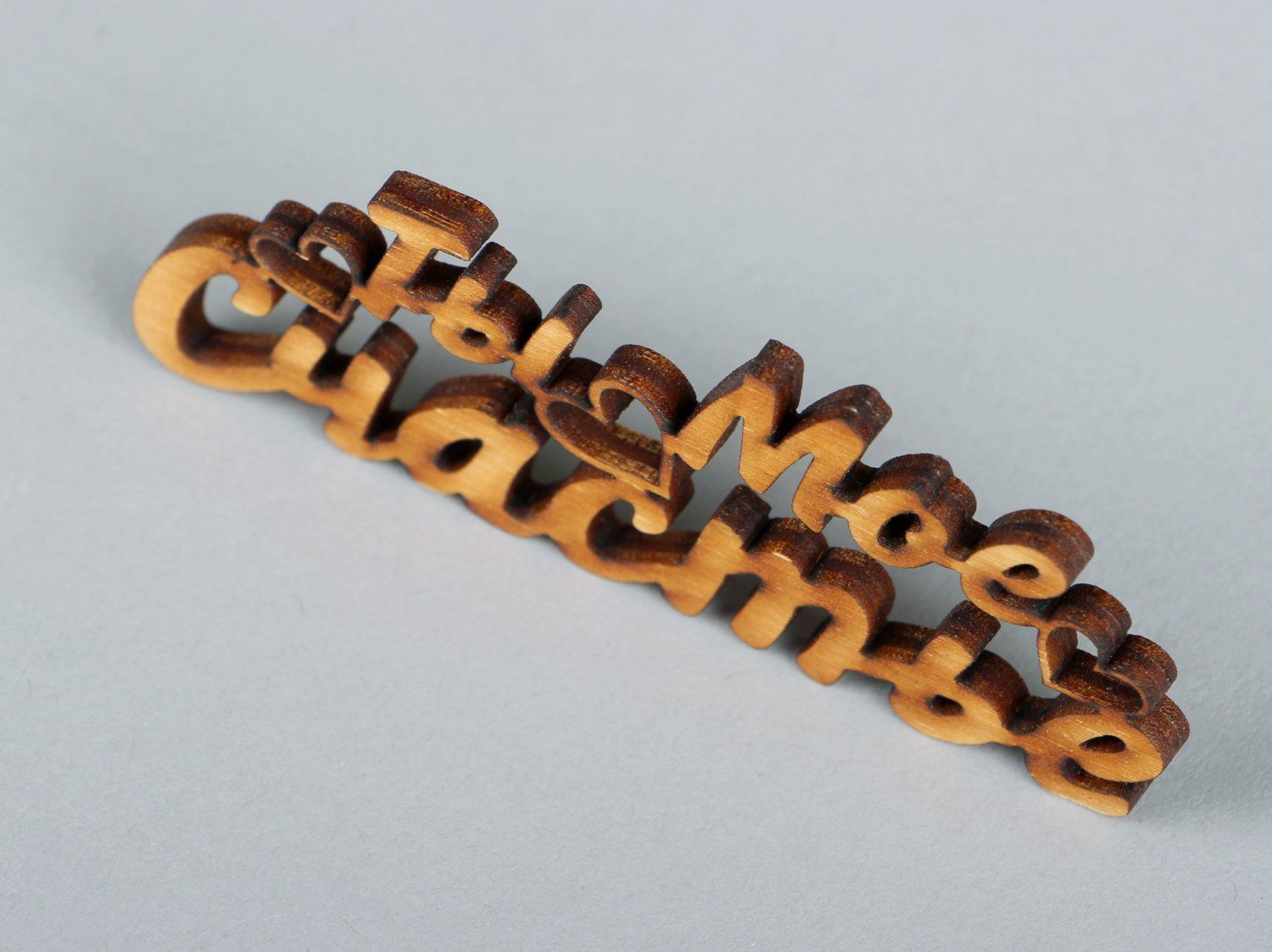 Chipboard Beschriftung aus Furnierholz handmade foto 2