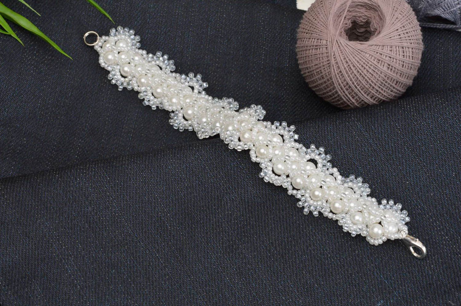 Hand-woven bracelet handmade seed bead bracelet fashion jewelry white bracelets photo 1