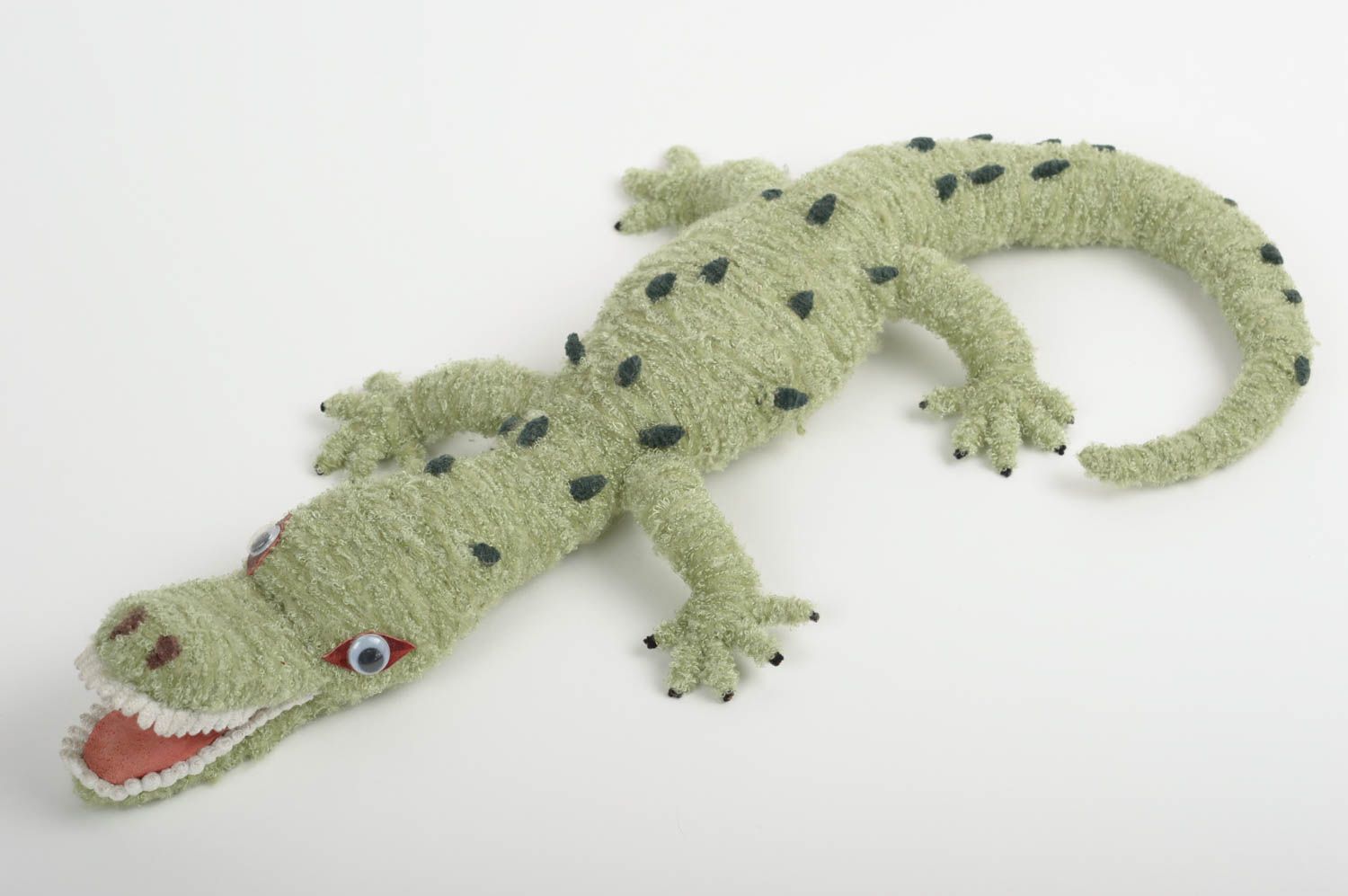 Peluche crocodile vert Jouet fait main décoratif grand Cadeau pour enfant photo 1