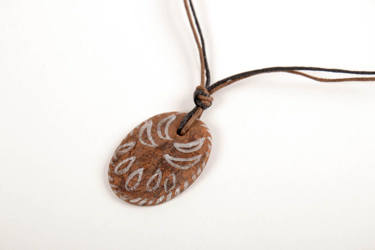 Элитная бижутерия кулон ручной работы керамическое украшение подвеска на шею фото 4