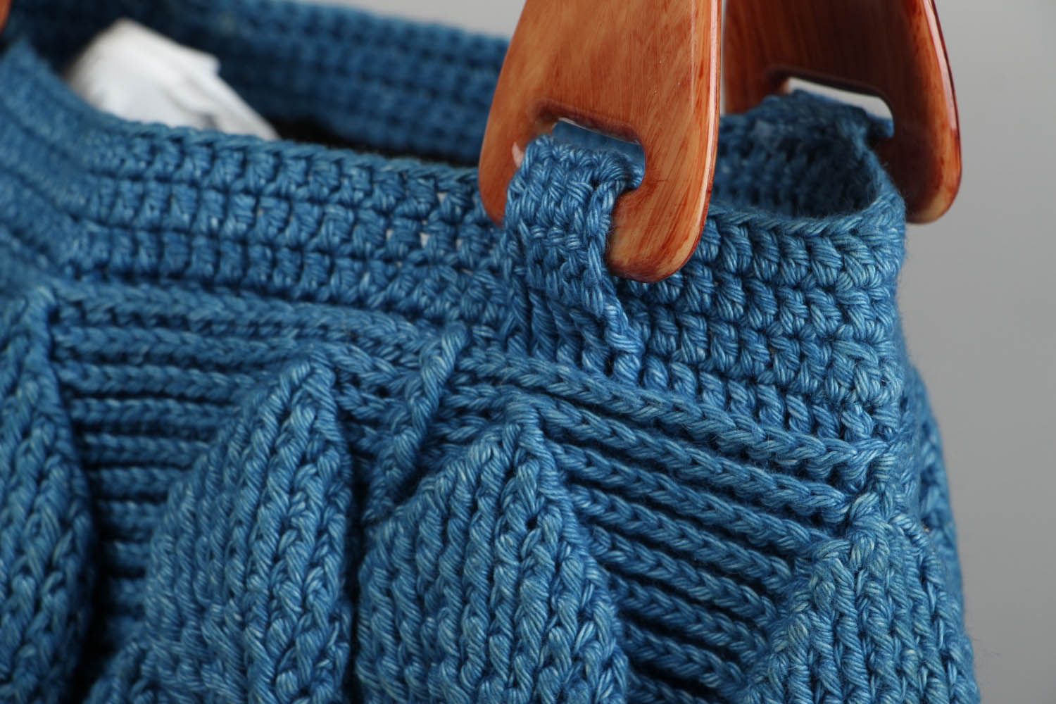 Blue crochet purse photo 3