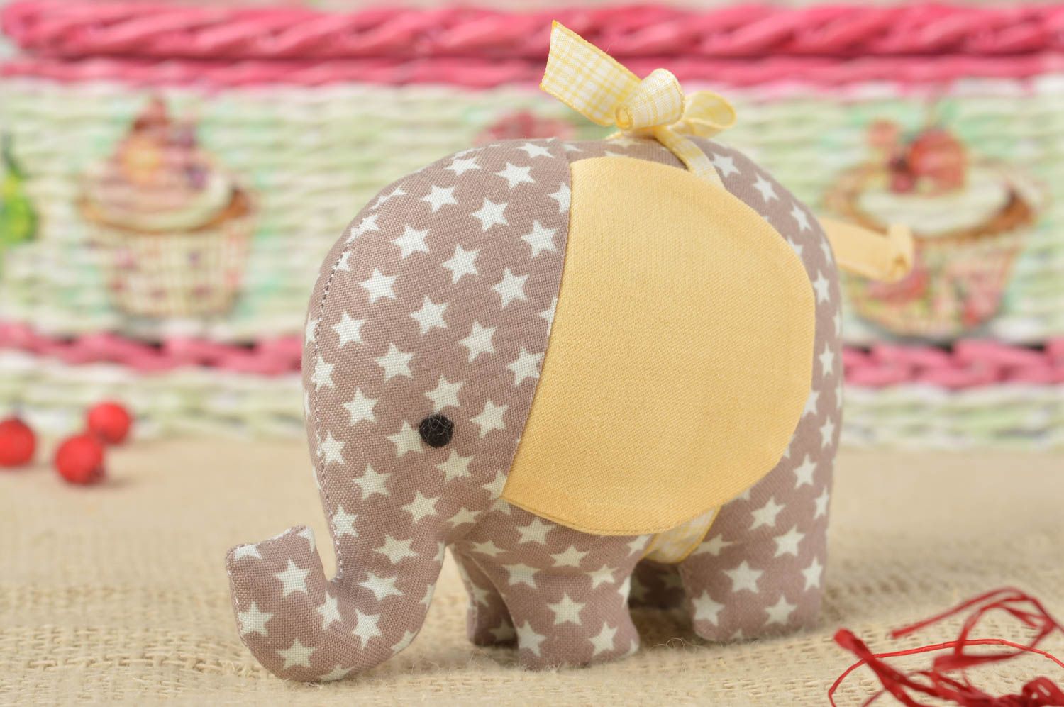 Stofftier Elefant natürliches Spielzeug Kuscheltier für Kleinkinder foto 1