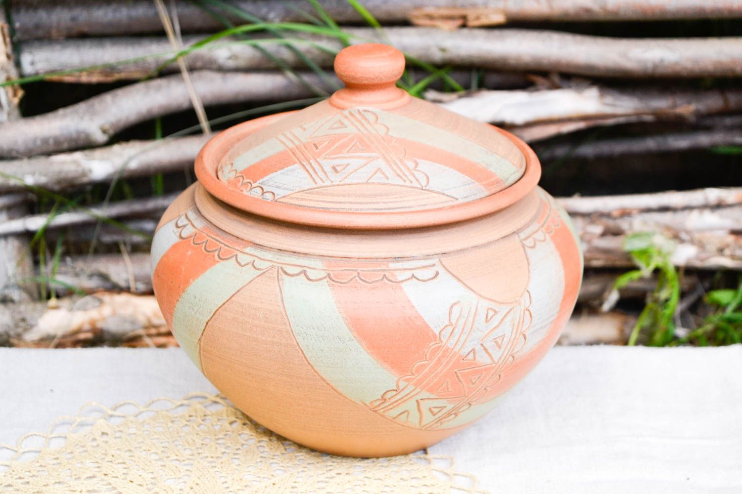 Handmade Schüssel mit Deckel Keramik Geschirr Küchen Deko Geschenk für Frauen foto 1