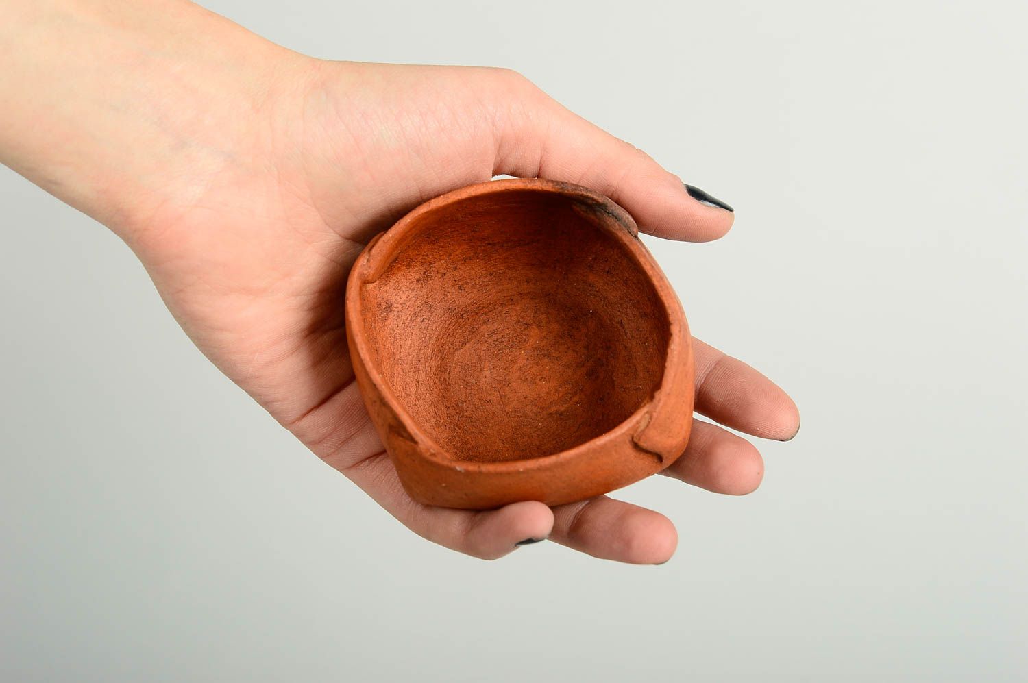 Handbemalte Keramik Küchen Zubehör Keramik Teller Geschenk Idee tief klein braun foto 2
