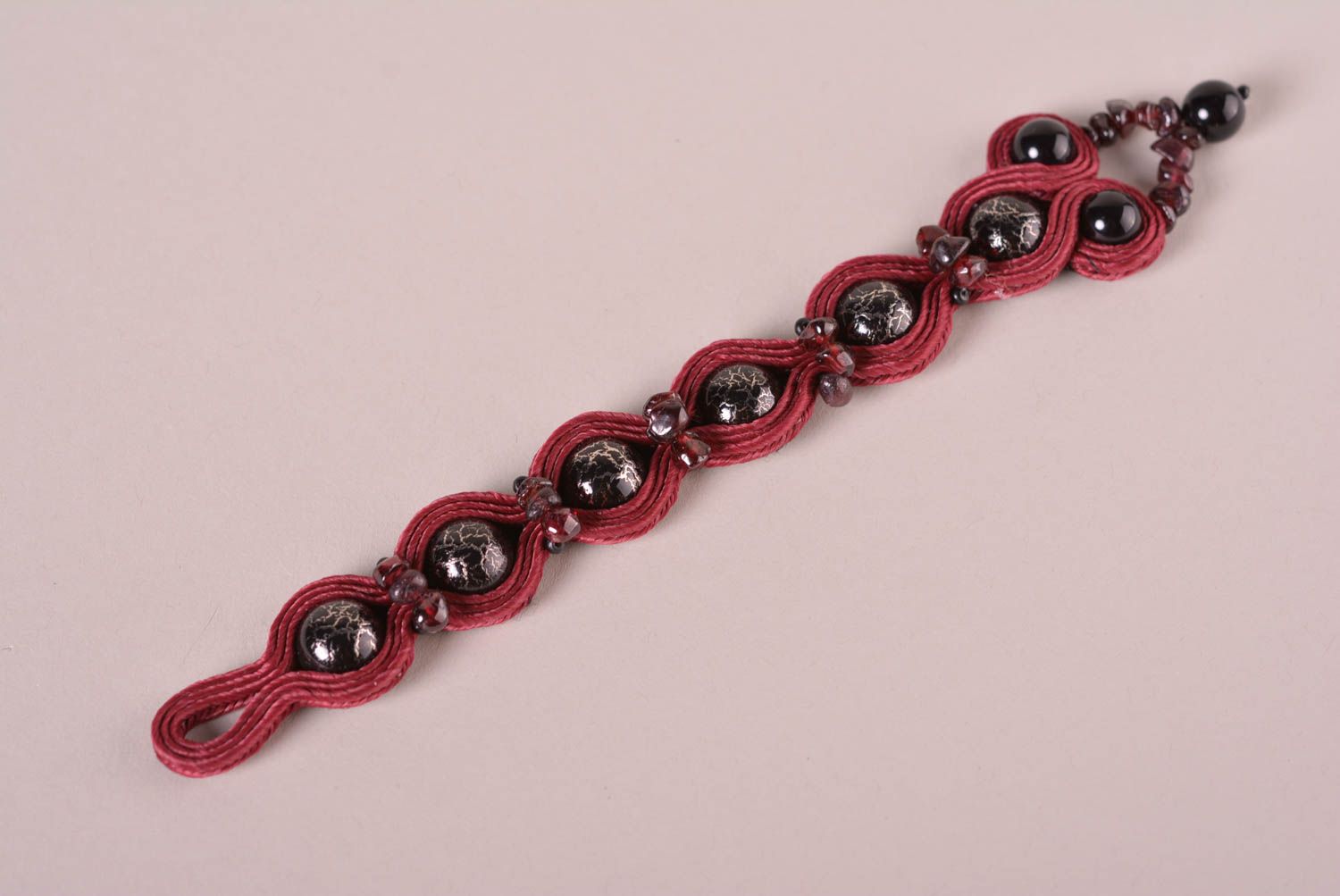 Stylish handmade textile bracelet beaded bracelet designs soutache jewelry photo 3