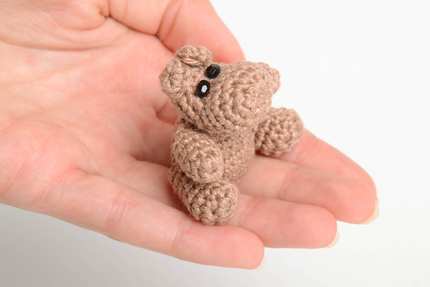 Handmade soft hippo toy crocheted tiny figurine designer present for children photo 5