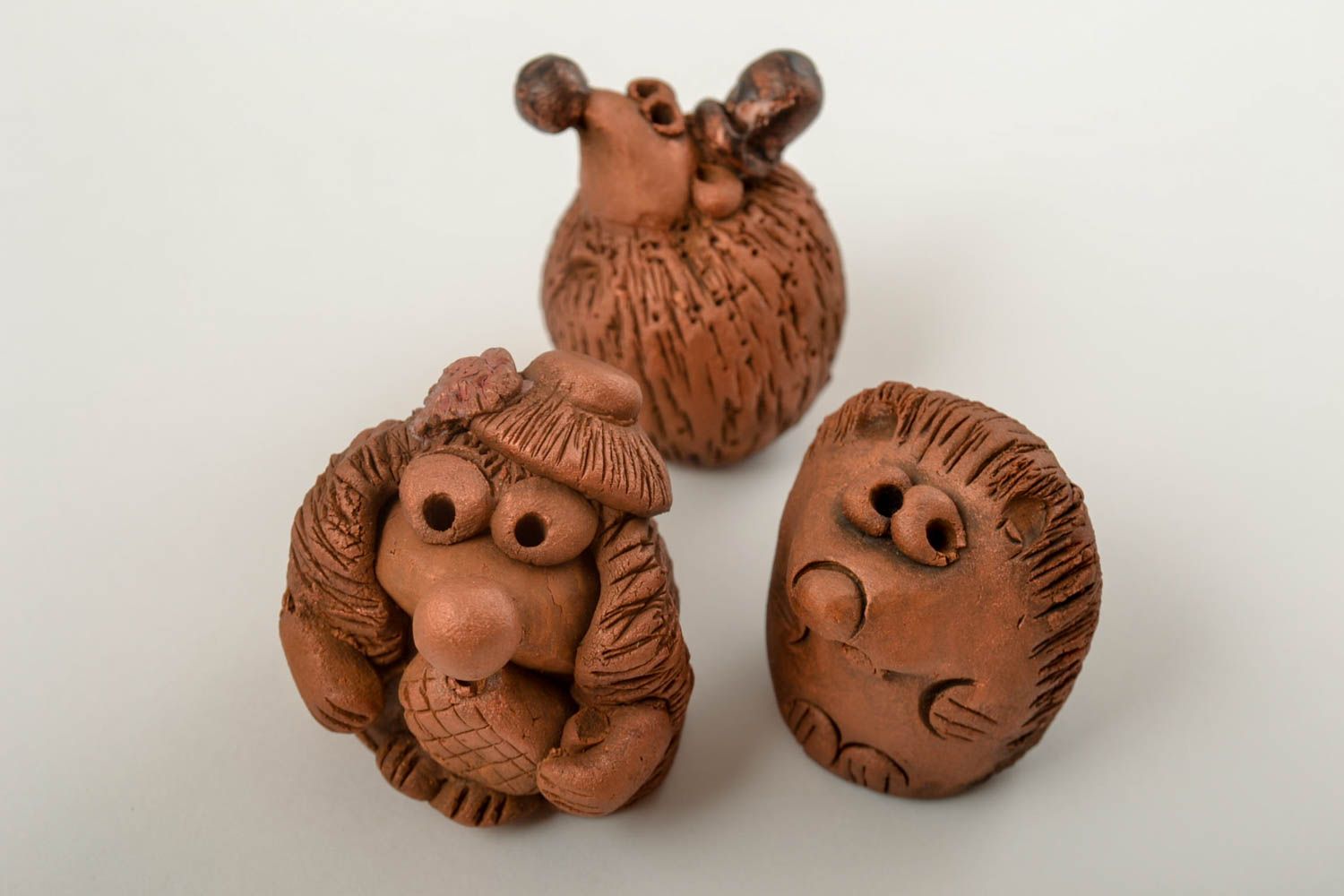 Keramik Deko handgemacht Figuren aus Ton Tier Statuen Miniatur Figuren lustig foto 4