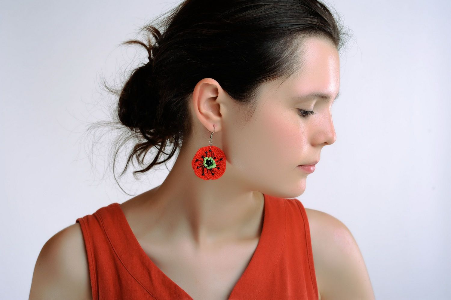 Acrylic earrings Poppies photo 4