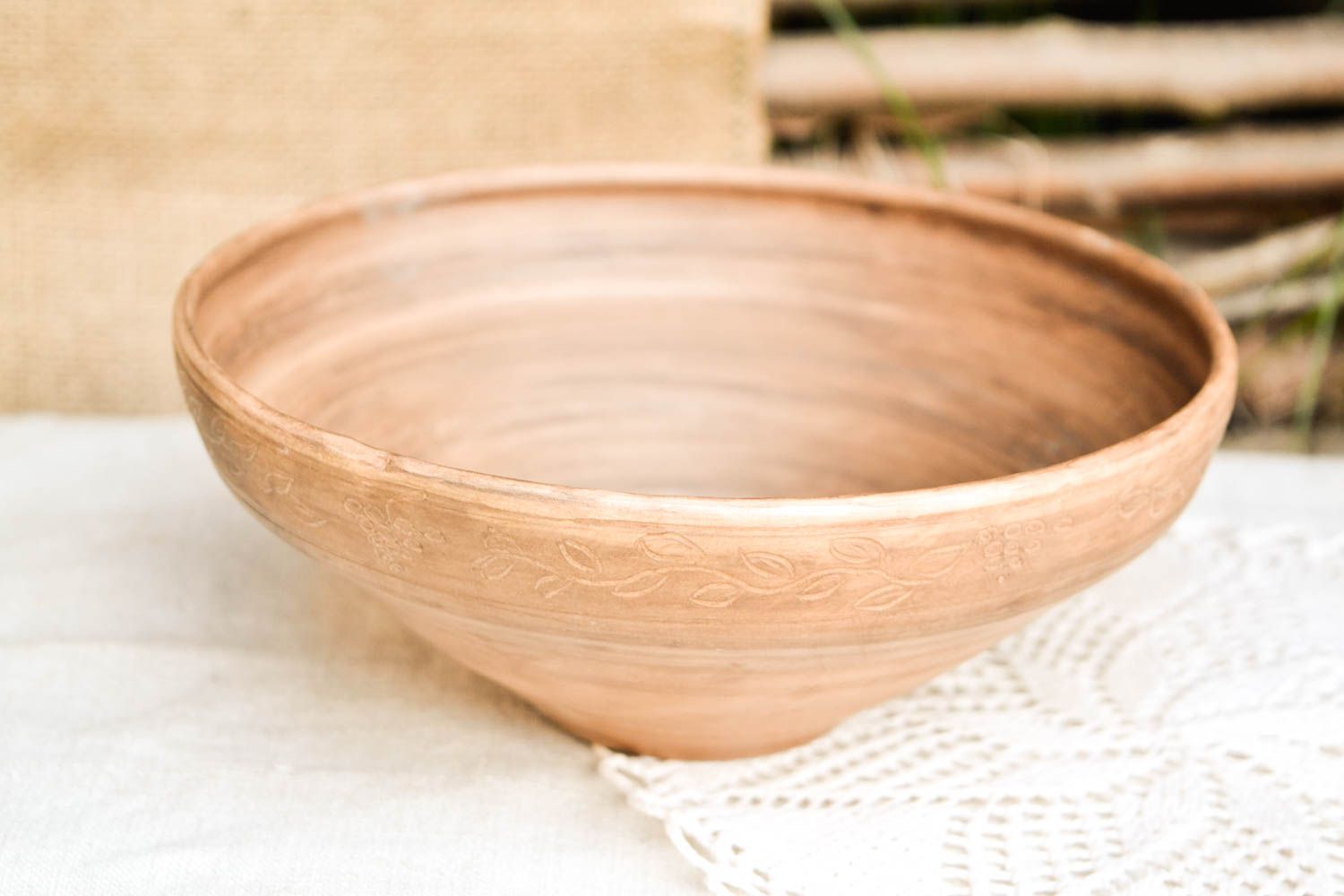Керамическая тарелка ручной работы глиняная посуда керамическая посуда для супа фото 1